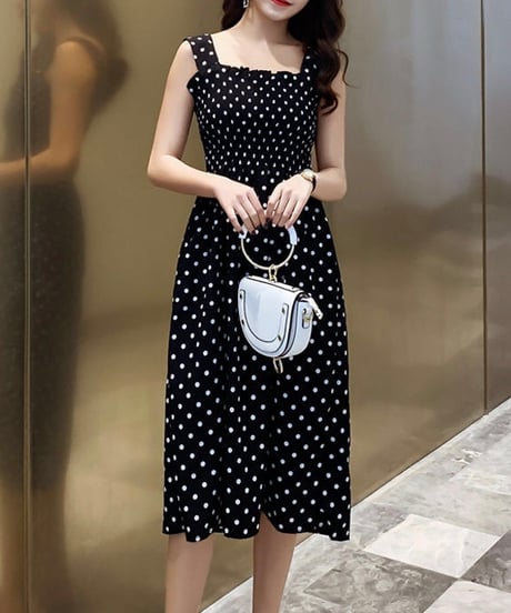 mimore length dot dress (3 colors)