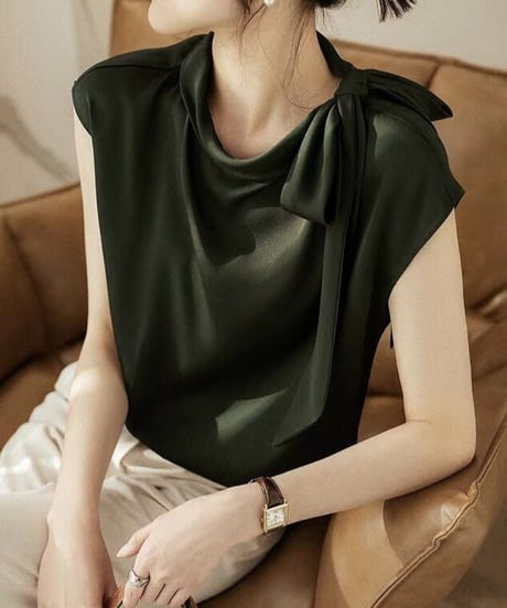 side bowtie blouse (2 colors)