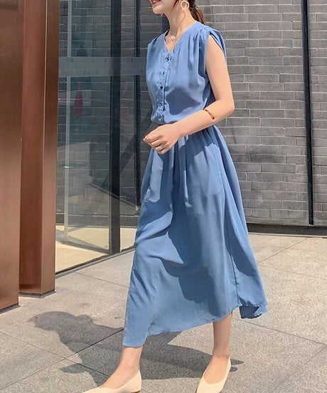 flare long dress (4 colors)