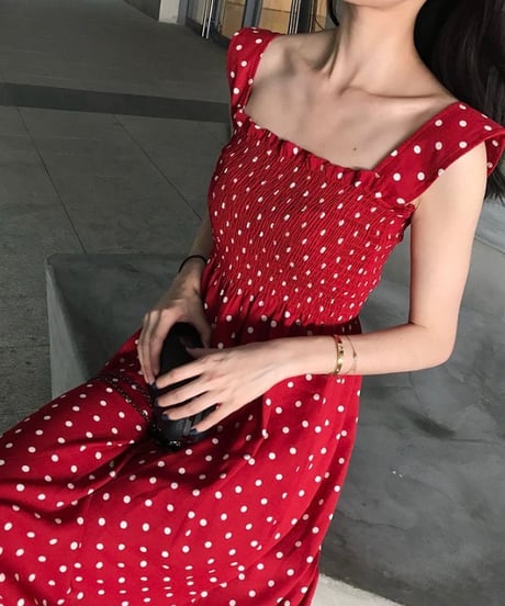 mimore length dot dress (3 colors)