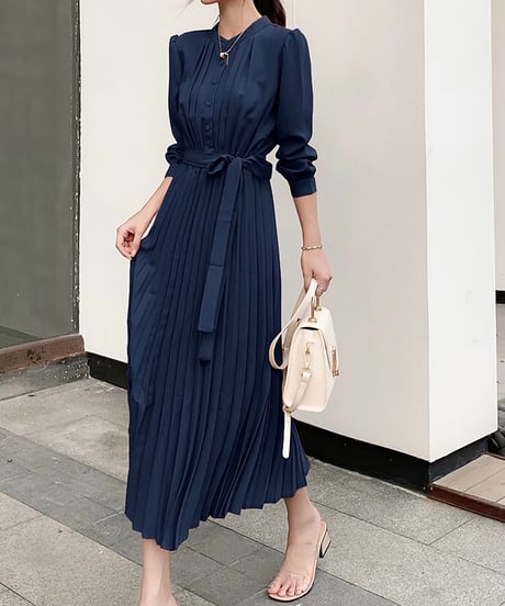 long pleated dress (4 colors)