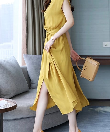 flare long dress (4 colors)