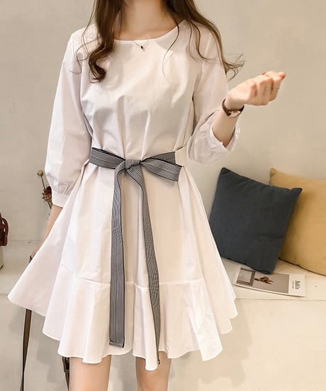 two-way flare gather dress (2 colors)