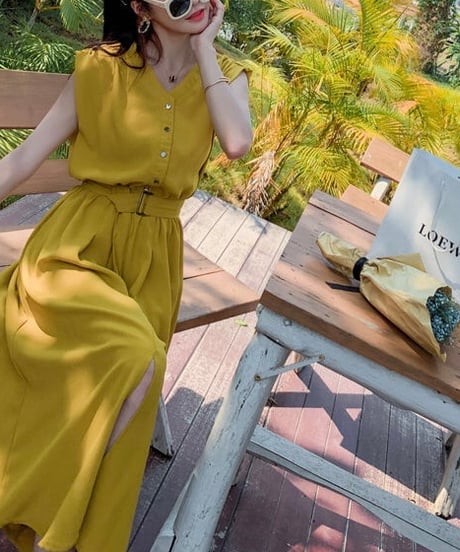 flare long dress (4 colors)