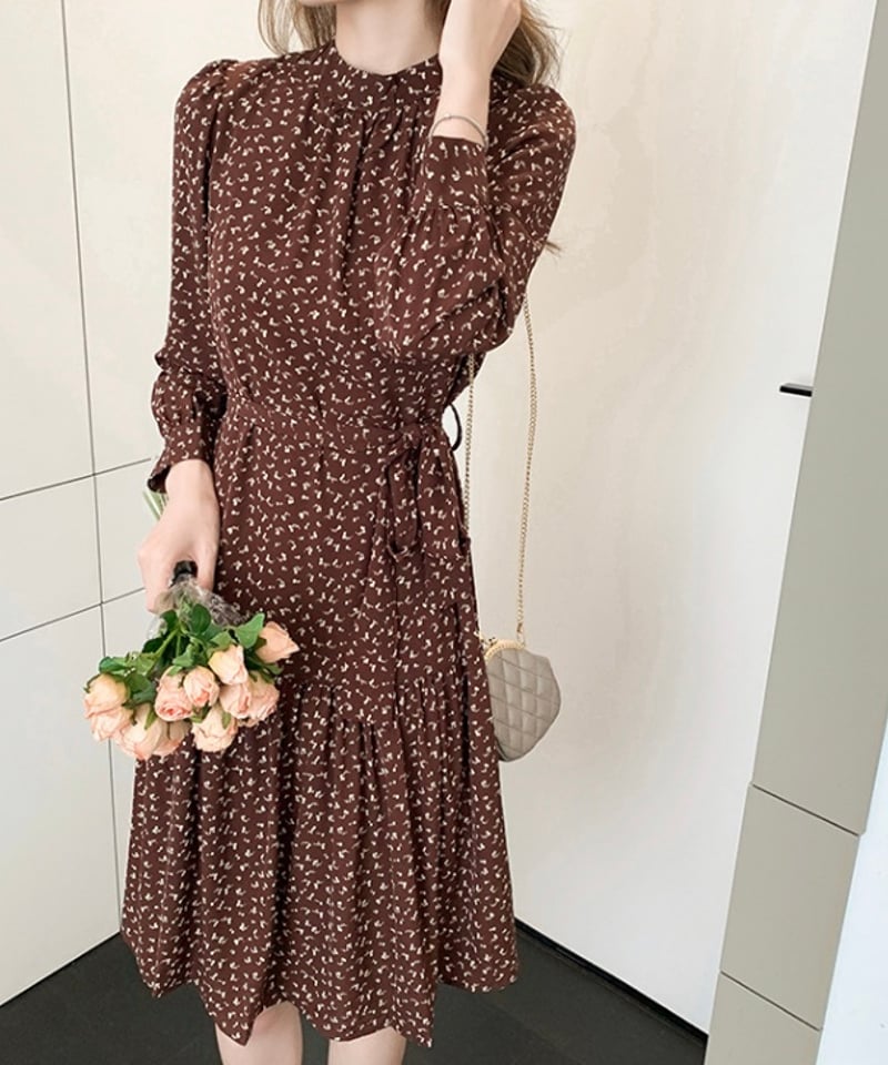 ワンピース Rojina ribbon dress Brown 予約 marron Ribbon dress | alli.