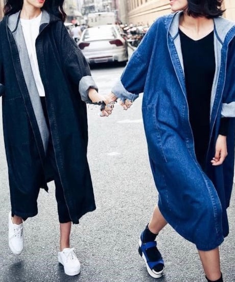 long denim coat (2 colors)