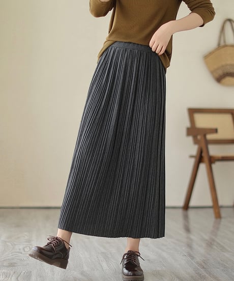 long pleated skirt (2 colors)