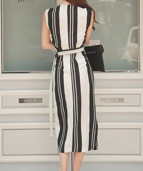 monotone striped dress (1 color)