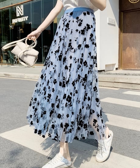 floral see-through skirt (3 colors)