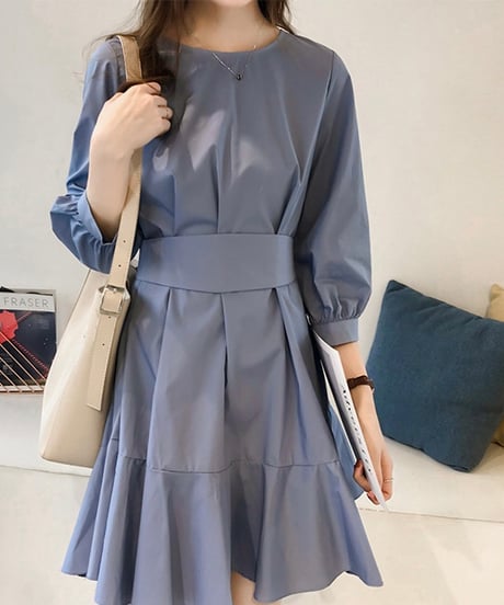 two-way flare gather dress (2 colors)