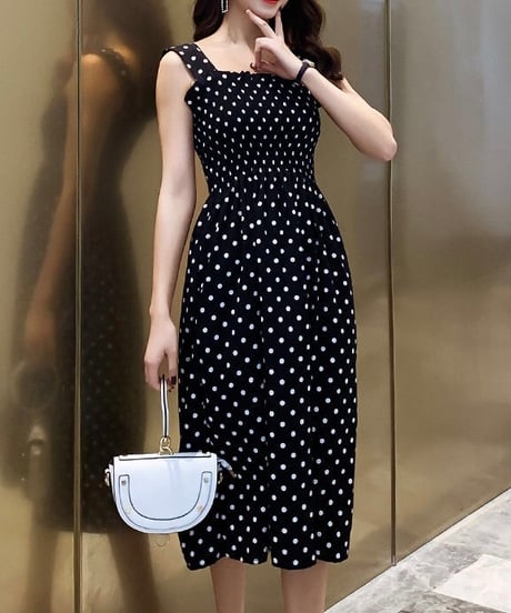 mimore length dot dress (3 colors)