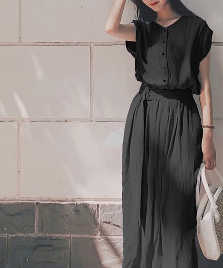 flare long dress (4 colors)