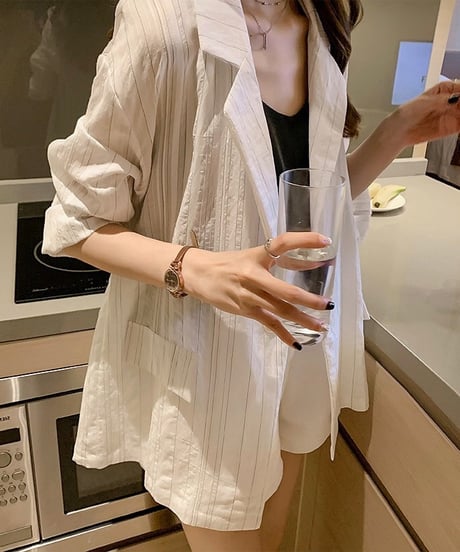 see-through striped jacket (2 colors)