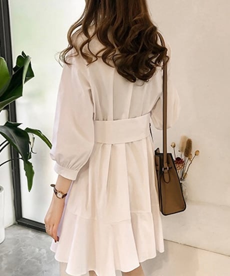 two-way flare gather dress (2 colors)