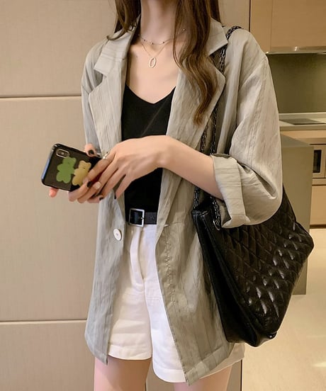 see-through striped jacket (2 colors)
