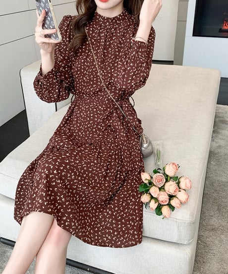 rare pattern brown dress (1 color)