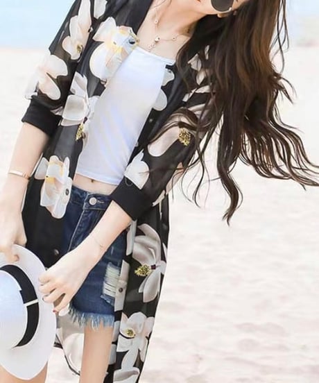on-flower long shirt (1 color)