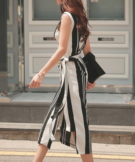 monotone striped dress (1 color)