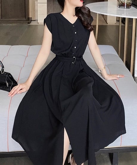 flare long dress (4 colors)