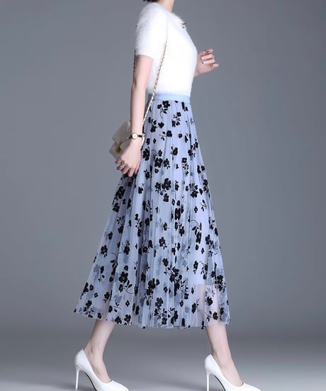 floral see-through skirt (3 colors)