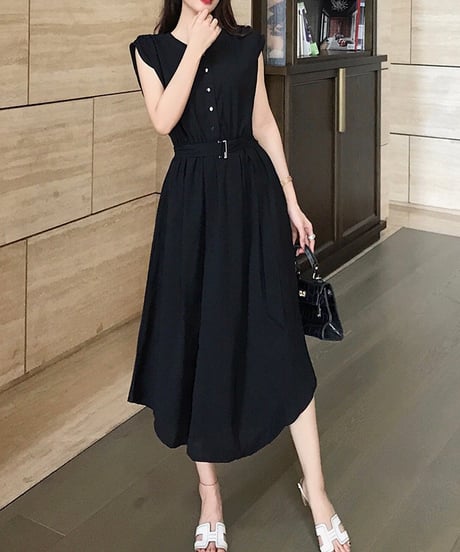 flare long dress (4 colors)