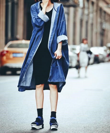 long denim coat (2 colors)