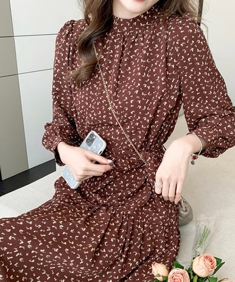 rare pattern brown dress (1 color)