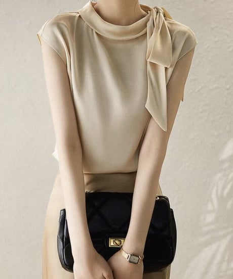 side bowtie blouse (2 colors)