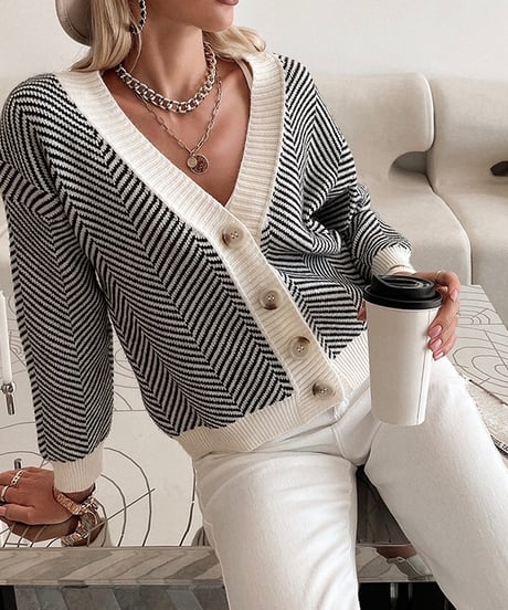 v-neck single breasted cardigan (2 colors)