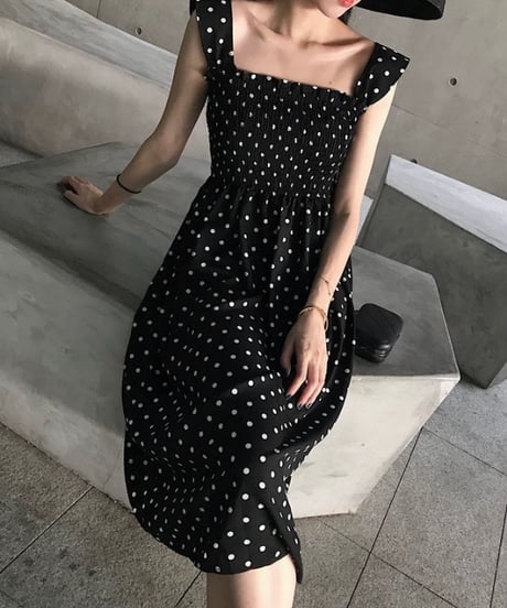 mimore length dot dress (3 colors)