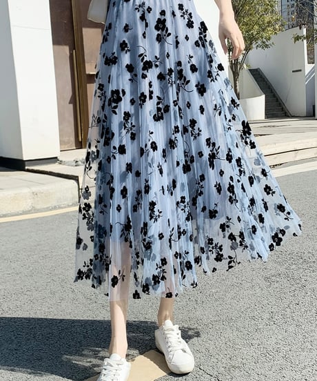 floral see-through skirt (3 colors)