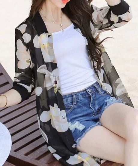 on-flower long shirt (1 color)