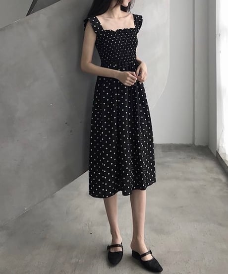 mimore length dot dress (3 colors)