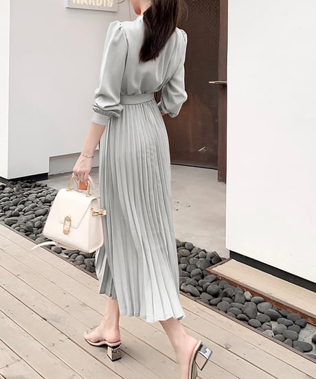 long pleated dress (4 colors)
