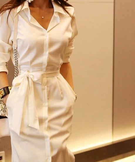 side slit shirt dress (1 color)