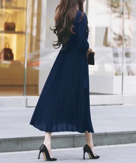 long pleated dress (4 colors)