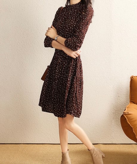 rare pattern brown dress (1 color)
