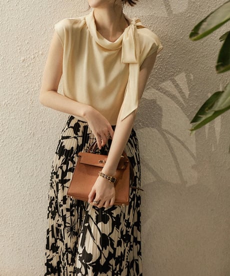 side bowtie blouse (2 colors)