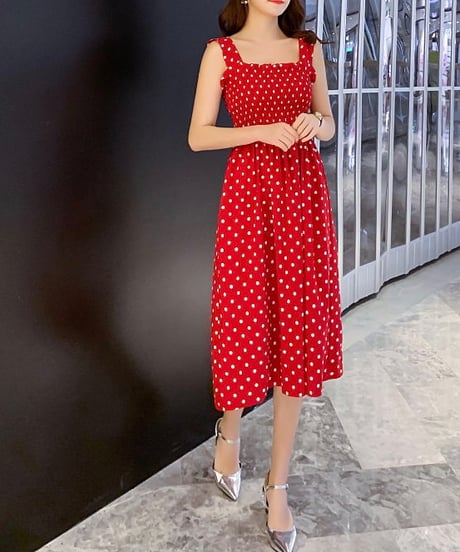 mimore length dot dress (3 colors)