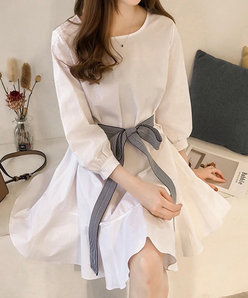 two-way flare gather dress (2 colors) | REPOACE®︎