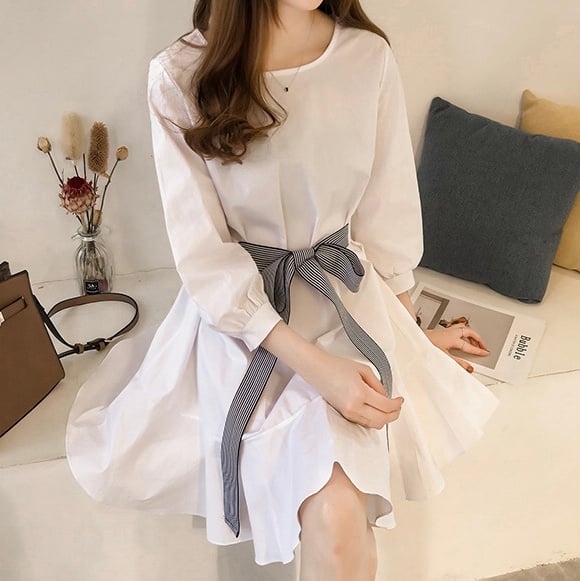 two-way flare gather dress (2 colors) | REPOACE®︎