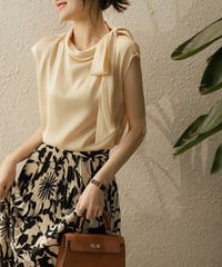 side bowtie blouse (2 colors)
