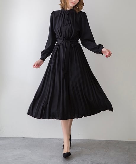 long pleated dress (4 colors)