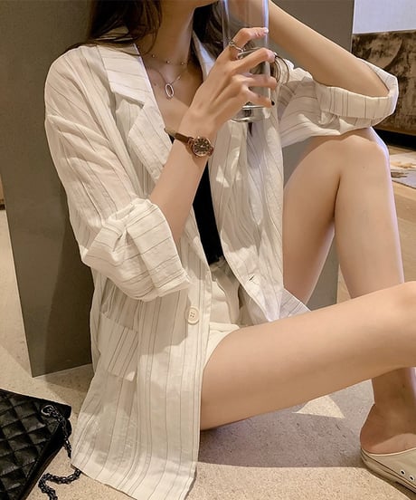 see-through striped jacket (2 colors)