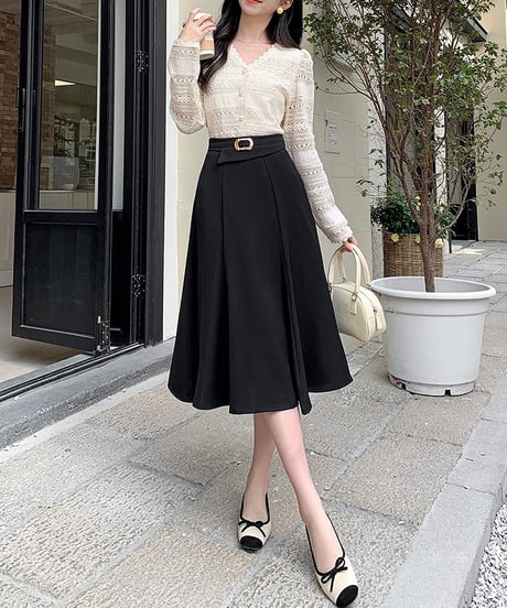 high waist flared skirt (3 colors)