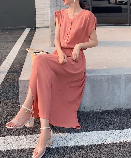 flare long dress (4 colors)