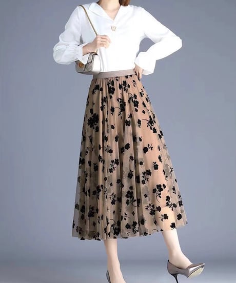 floral see-through skirt (3 colors)