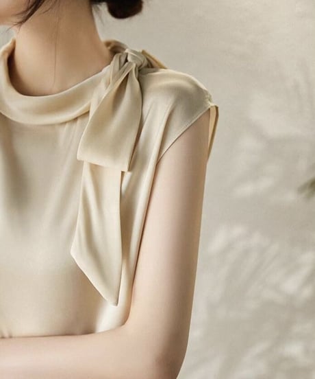 side bowtie blouse (2 colors)