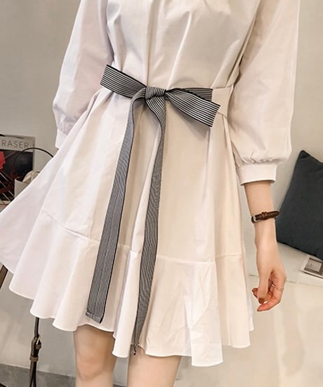 two-way flare gather dress (2 colors)