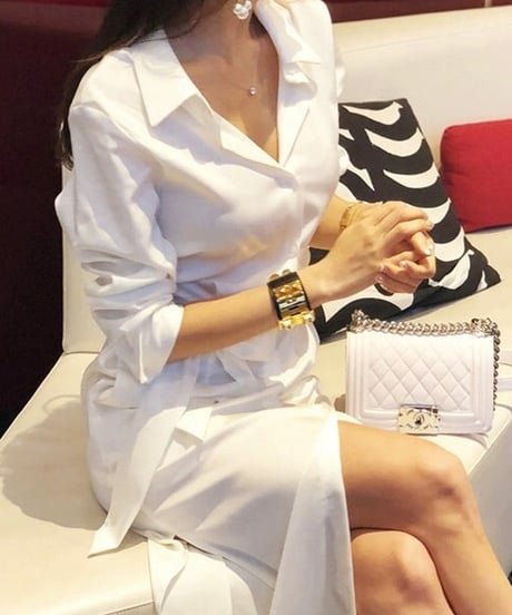 side slit shirt dress (1 color)